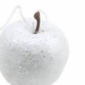 Floristik24 Deco mini eple glitter hvit juletrepynt Ø3,5cm 24stk