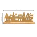 Hussilhuettdekorasjon advent på trebase 29 cm | Floristik24.no