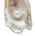 Floristik24 Østers med perle og glimmer til å henge 8,5cm