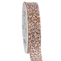 Floristik24 Gavebånd med dyreprint leopard, 25 mm bredt, 18 m langt