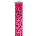 Dekorativt bånd med leopardmønster, rosa, 15 mm x 18 m | Floristik24.no