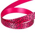 Dekorativt bånd med leopardmønster, rosa, 15 mm x 18 m | Floristik24.no