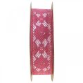 Floristik24 Blondebånd rosa 25mm dekorbånd blonder 15m
