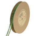 Floristik24 Jutebånd til dekorasjon, naturlig gavebånd, dekorativt bånd grønt 15mm 15m