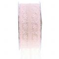 Floristik24 Blondebånd vintage rosa 40mm 20m