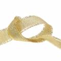 Floristik24 Dekorativt bånd gull med frynser 25mm 15m