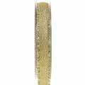 Floristik24 Dekorativt bånd gull med frynser 15mm 15m