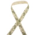 Floristik24 Dekorativt bånd regnskog bomullsbånd grønt 30mm 15m