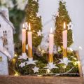 Floristik24 Trelysholder, jul, stjerne til pinne, lysdekor i metall hvit shabby chic Ø5cm
