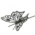 Floristik24 Blomsterplugg metall sommerfugl sort 10,5×8/44cm 3stk