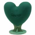 Floristik24 Blomsterskum 3D hjerte med fot blomsterskum grønn 30cm x 28cm