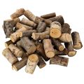 Floristik24 Dekorative bjørkevedbiter med bark til hobbyarbeid, 3 cm, 300 g