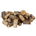 Dekorative bjørkevedbiter med bark til hobbyarbeid, 3 cm, 300 g | Floristik24.no