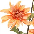 Floristik24 Dekorativ blomsterdahlia, høstdekorasjon, silkeblomst oransje 55cm Ø9 / 11cm