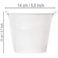 Hvite blikkbøtter Ø14cm H12cm 6 stk | Floristik24.no