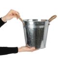 Blank metallbøtte med tauhåndtak, Ø22 cm | Floristik24.no