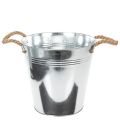 Floristik24 Blank metallbøtte med tauhåndtak, Ø25 cm
