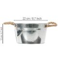 Blank metallbolle med tauhåndtak, Ø22 cm | Floristik24.no