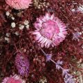 Blomsterkrans, tørket blomsterkrans, vinrød, rosa, Ø25 cm | Floristik24.no