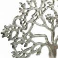 Floristik24 Metaltre, dekorativt bøk på trebunn, dekorasjon i sølvmetall, livets tre, mangotre