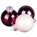 Floristik24 Juletrekuler glasstrekuler Berry Mix Ø5cm 24 stk Berry rosa beige krem skinnende