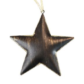 Floristik24 Juletrepynt dekorasjon stjerne metall sort gull Ø15cm 3stk