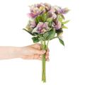 Kunstig julerosebukett med lilla blomster, 35 cm, 6 stk. | Floristik24.no