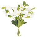 Julerose kunstig blomst hvit dekorativ kunstig blomsterbukett, 40 cm, 4 stk. | Floristik24.no