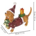 Dekorativ dachsfigur med gavepakke og hatt, 18 cm | Floristik24.no