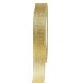 Floristik24 Dekorativt bånd gull 15mm 22,5m