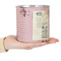 Dekorativ blikk, antikk rose, metallboks til planting, Ø11 cm H10,5 cm | Floristik24.no