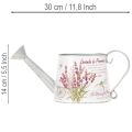 Dekorativ vannkanne i metall, lavendel, retro hagedesign, 30 × 11 × 14,5 cm | Floristik24.no