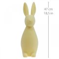 Floristik24 Deco Bunny Deco Easter Bunny Flokket Gul H47cm