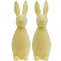 Floristik24 Deco Bunny Deco Easter Bunny Flocked Lys Gul H29,5cm 2stk