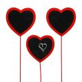 Floristik24 Dekorativt hjerte for å skrive rødt 9cm x 9cm 12stk