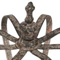 Dekorativ krone i antikk utseende metalldekorasjon rust Ø19,5 cm H22 cm | Floristik24.no