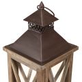 Dekorativ lanterne tre vintage tre lanterne brun 17×17×50cm | Floristik24.no