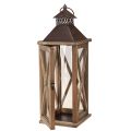 Dekorativ lanterne tre vintage tre lanterne brun 17×17×50cm | Floristik24.no