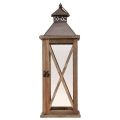 Dekorativ lanterne tre vintage tre lanterne brun 17×17×50cm | Floristik24.no