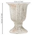 Dekorativ trofé metallbeger vintage look grå hvit H14,5cm | Floristik24.no