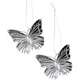 Floristik24 Dekorative sommerfugler til å henge sølv 5cm 36stk