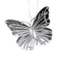 Floristik24 Dekorative sommerfugler til å henge sølv 5cm 36stk