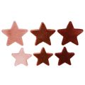 Floristik24 Dekorative stjerner flokket sprededekorasjon Burgunderbrun Ø4/5cm 40 stk