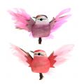 Floristik24 Dekorative fugler på klips rosa / lilla 9cm 8stk