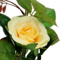 Floristik24 Dekorativ rose i gul gryte 23cm
