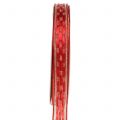 Floristik24 Dekorativt bånd rødt med gull 15mm 25m