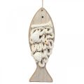 Deco fiskeanheng trefisk maritim dekorasjon tre 6,5×19,5cm