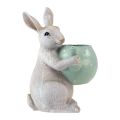 Floristik24 Dekorativ kanin med tekanne dekorativ figurborddekor påske H22,5cm