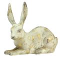Floristik24 Dekorative kaniner stående stående hvitt gull H12,5x16,5cm 2stk