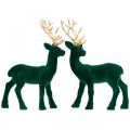 Floristik24 Deco hjortegrønn og gull juledekorasjon hjortefigurer 20cm 2stk